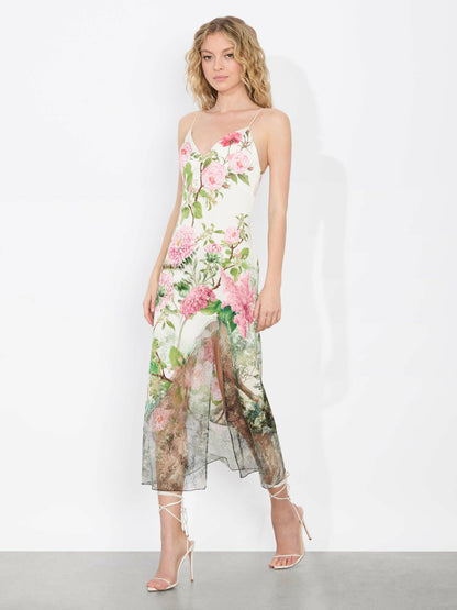 Julietta Cutaway Lace Slip Dress In Rose Whisper - Alice + Olivia Women