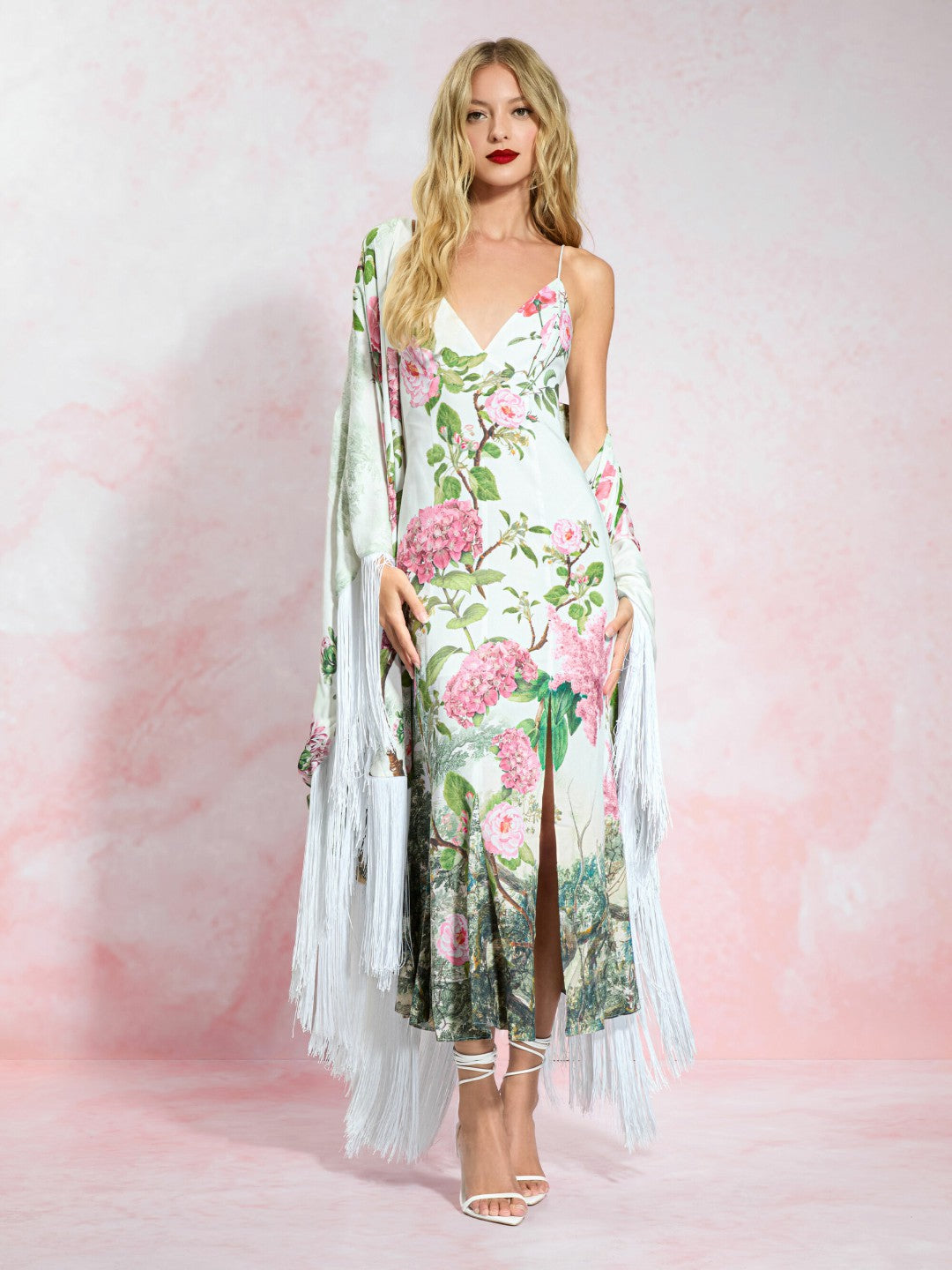 Julietta Cutaway Lace Slip Dress In Rose Whisper - Alice + Olivia Women
