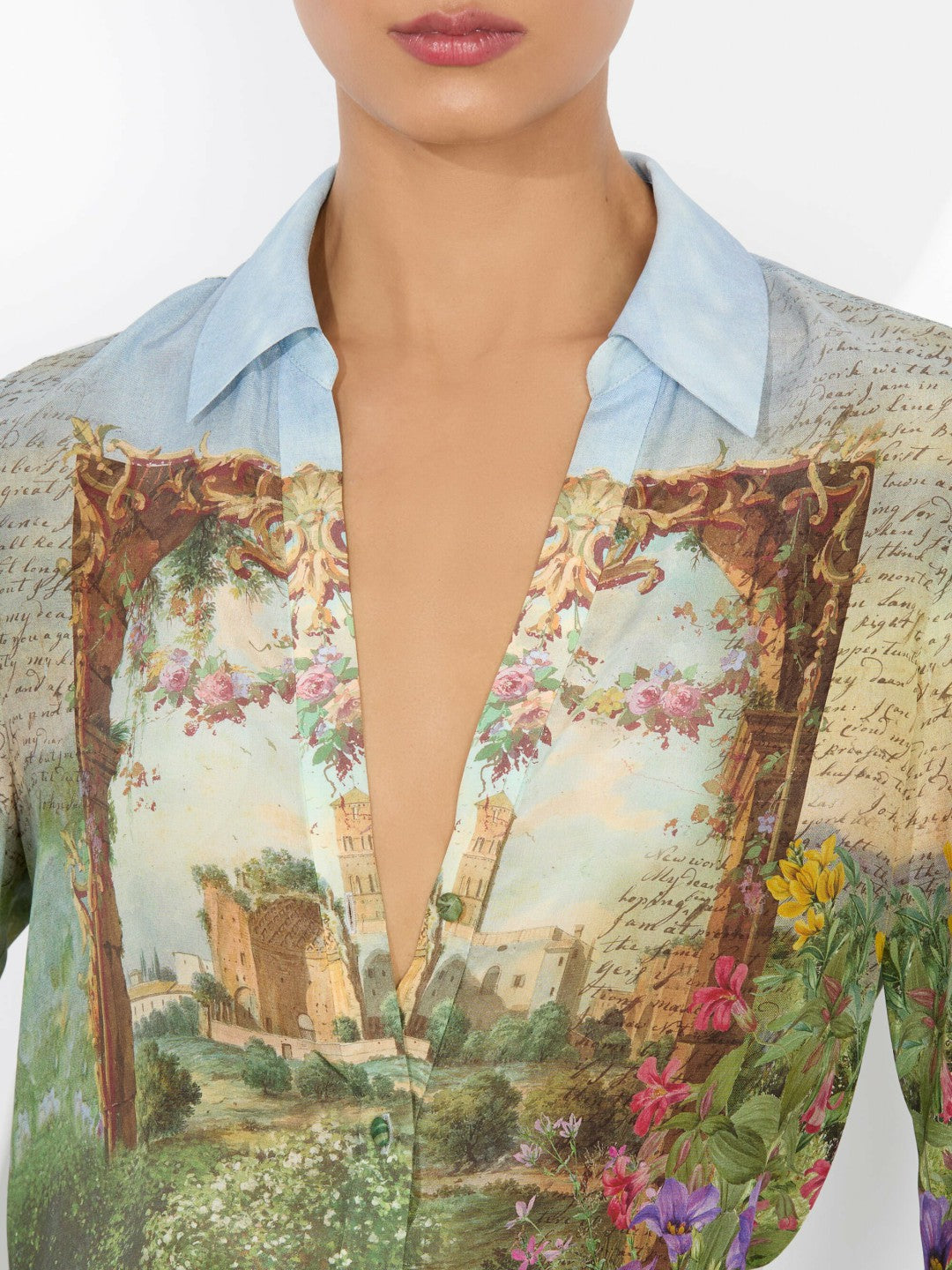 Eloise Button Down Blouse In Dusk To Dawn - Alice + Olivia Women