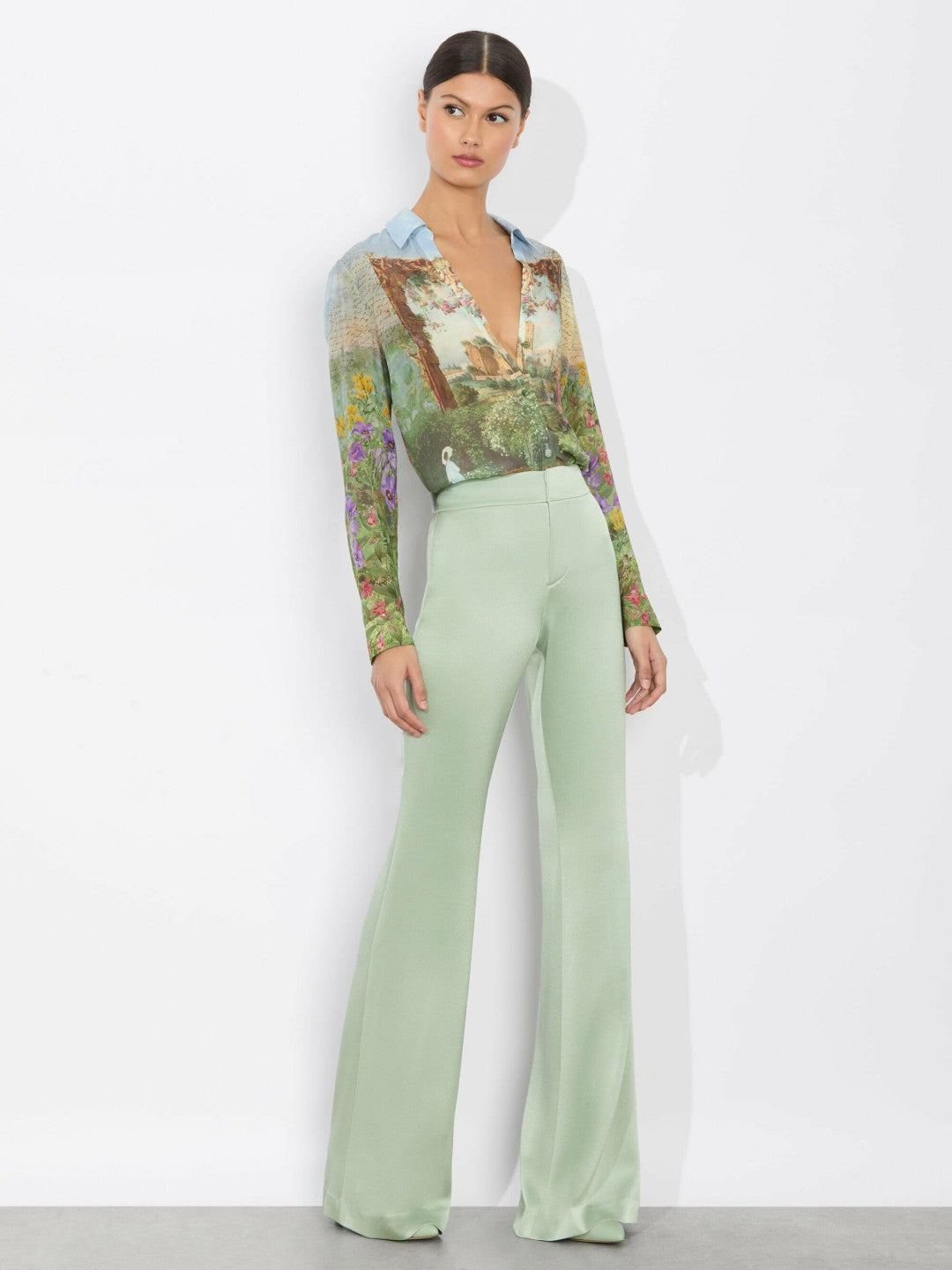 Eloise Button Down Blouse In Dusk To Dawn - Alice + Olivia Women