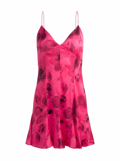 Julietta Mini Slip Dress In Floral Fling Raspberry - Alice + Olivia Women