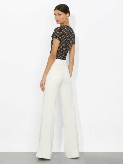 Tess Tee In Black/off White Polka Dot - Alice + Olivia Women
