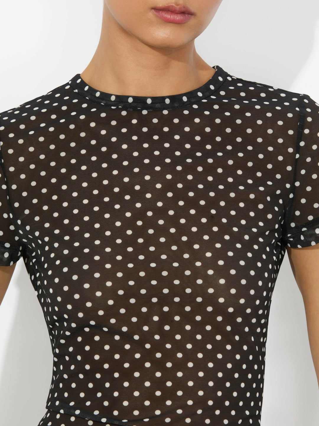 Tess Tee In Black/off White Polka Dot - Alice + Olivia Women