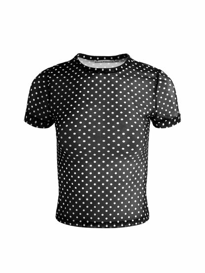 Tess Tee In Black/off White Polka Dot - Alice + Olivia Women