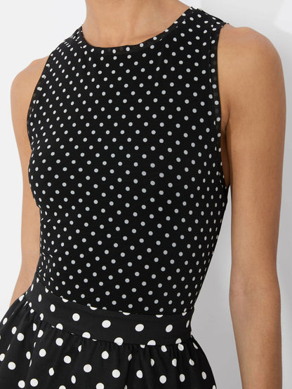 Chara Mini Dress In Black/off White Polka Dot - Alice + Olivia Women