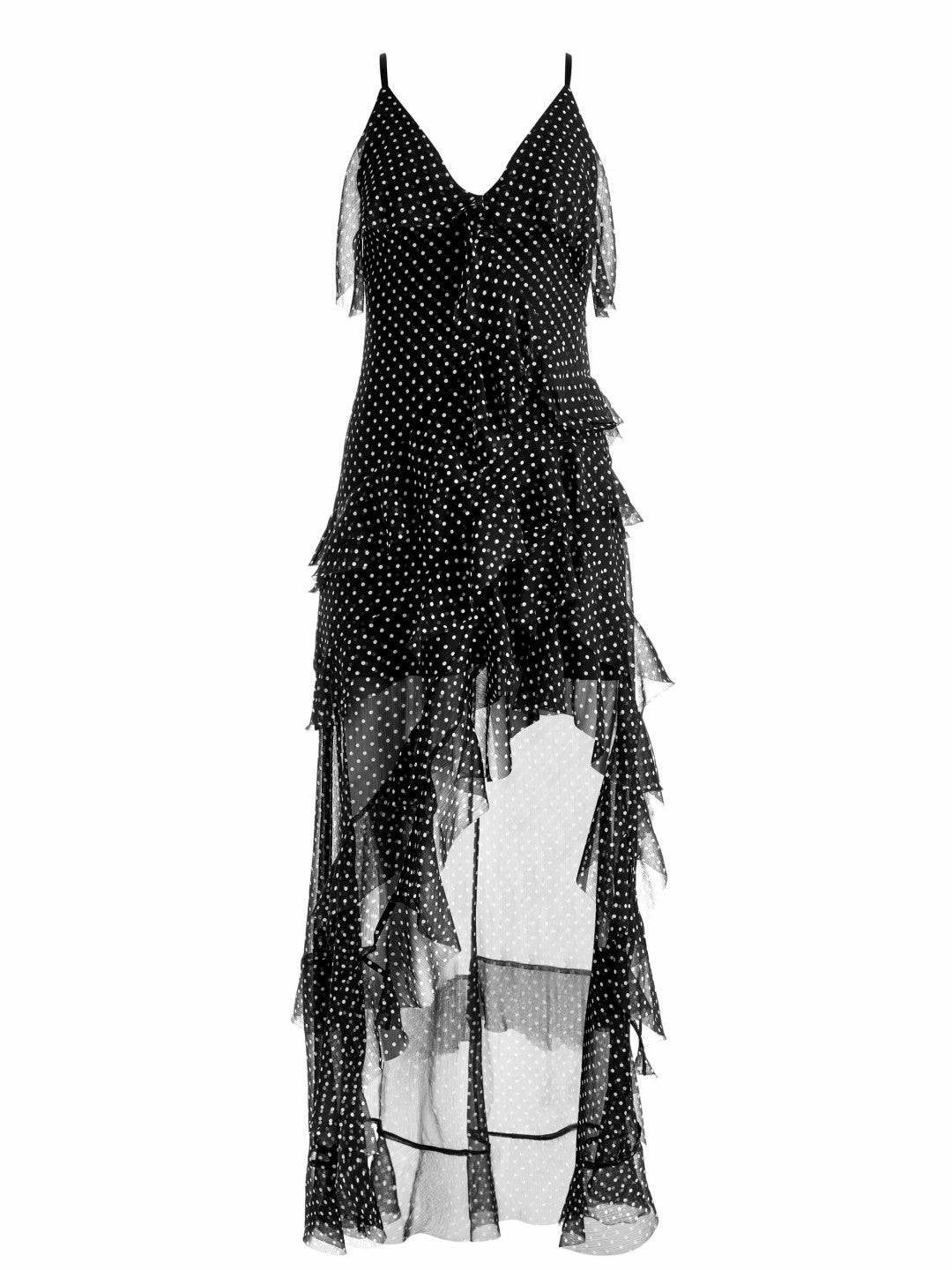 Laverne Maxi Dress In Black/off White Polka Dot - Alice + Olivia Women