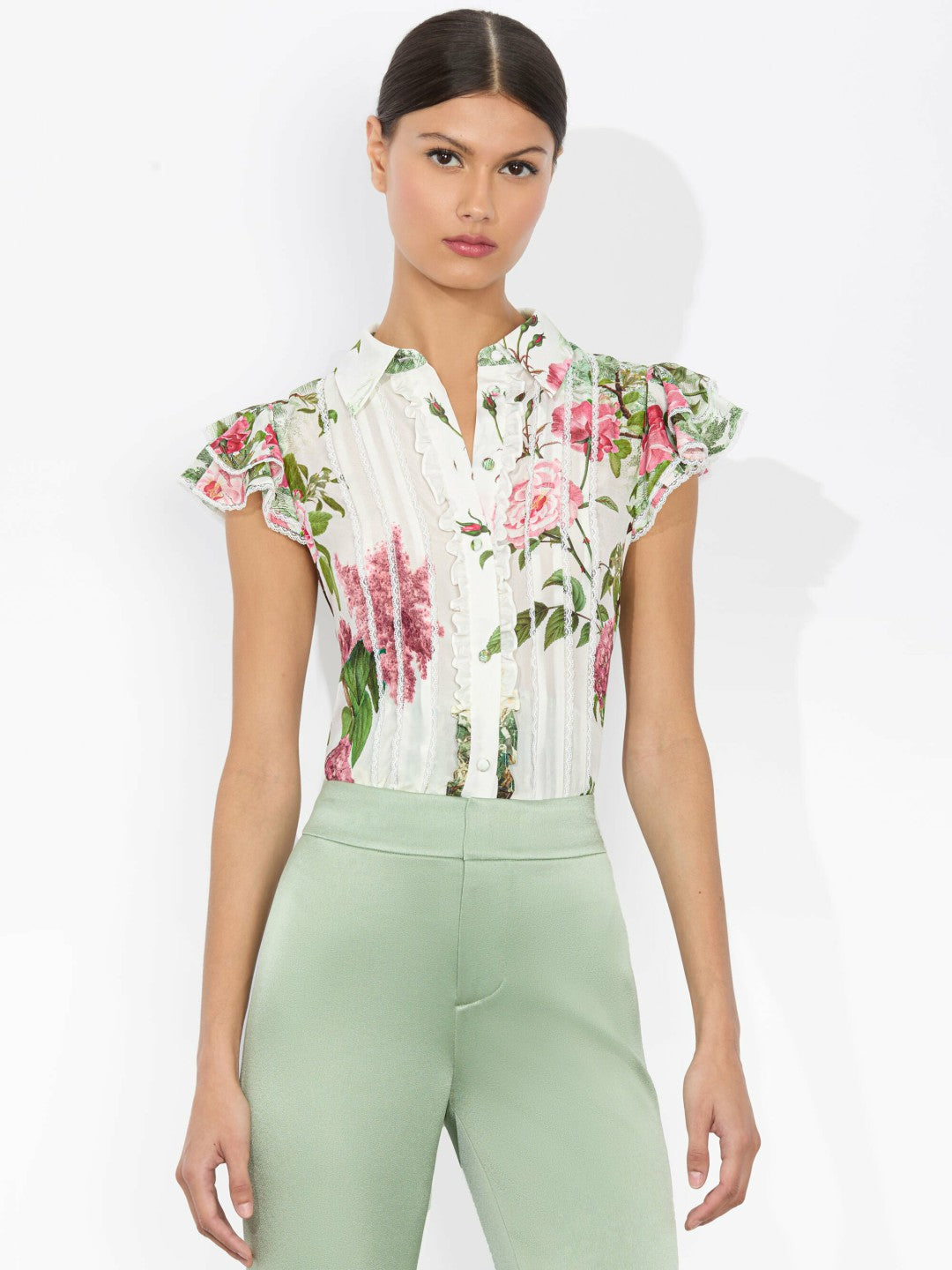 Minda Blouse In Rose Whisper - Alice + Olivia Women
