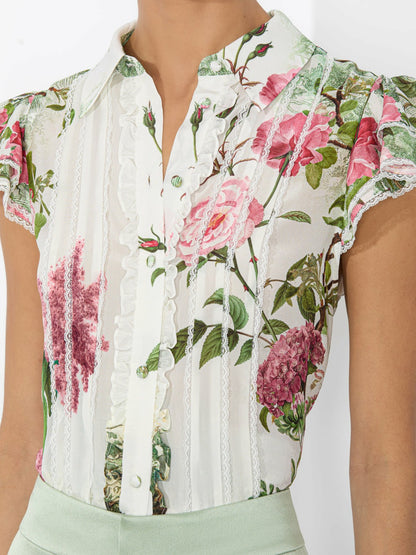 Minda Blouse In Rose Whisper - Alice + Olivia Women