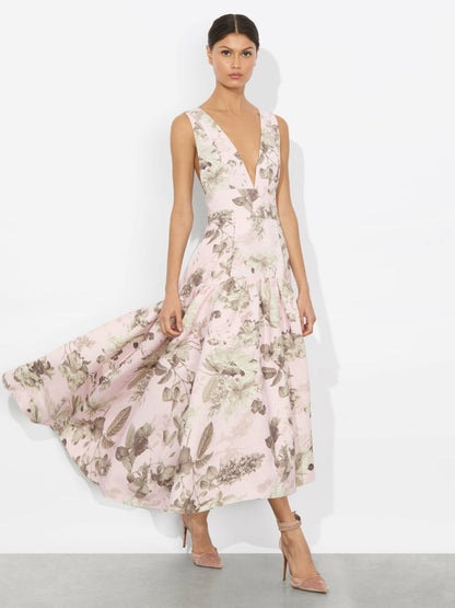 Lila Structured Midi Dress In Meadow - Alice + Olivia Women