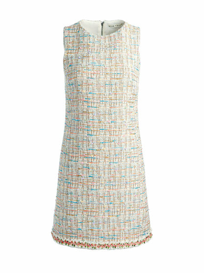 Clyde Mini Dress In Off White Multi - Alice + Olivia Women