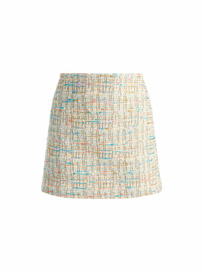 Riley Mini Skirt In Off White Multi - Alice + Olivia Women
