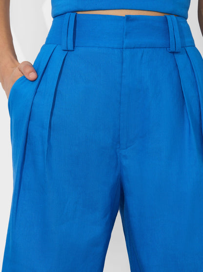 Eric Linen Pant In True Blue - Alice + Olivia Women