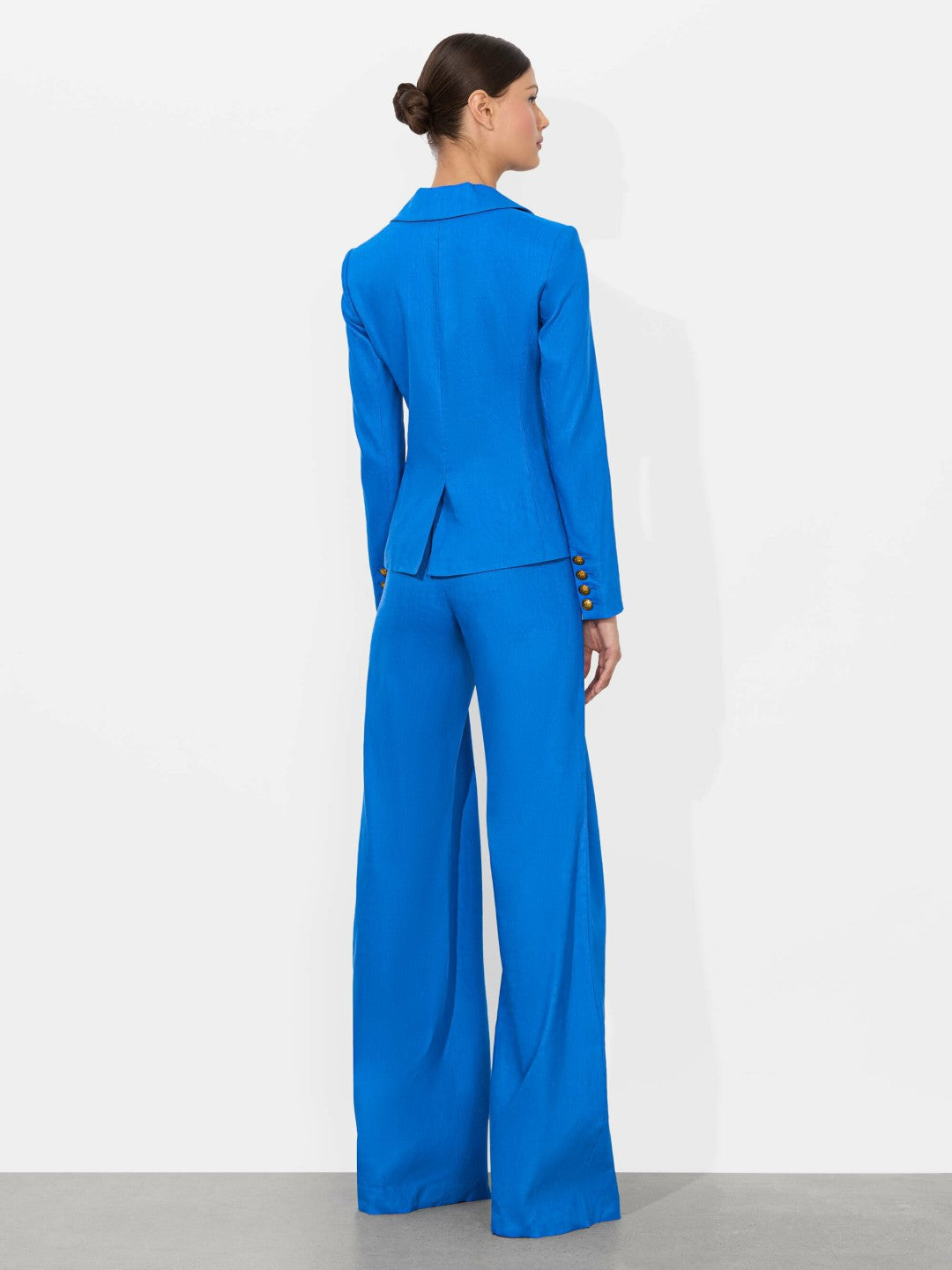 Mya Linen Fitted Blazer In True Blue - Alice + Olivia Women