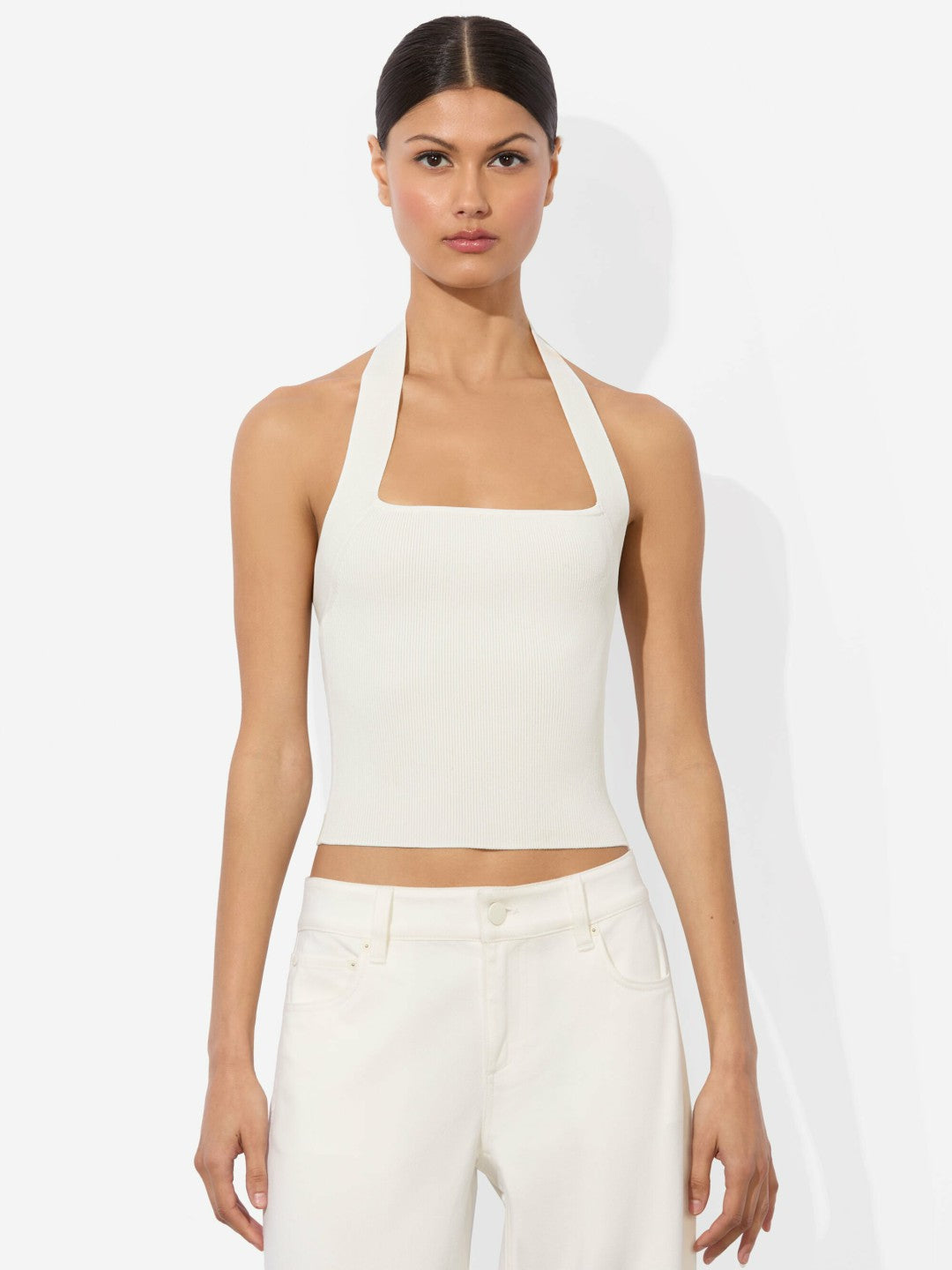Celly Halter Tank In Soft White - Alice + Olivia Women