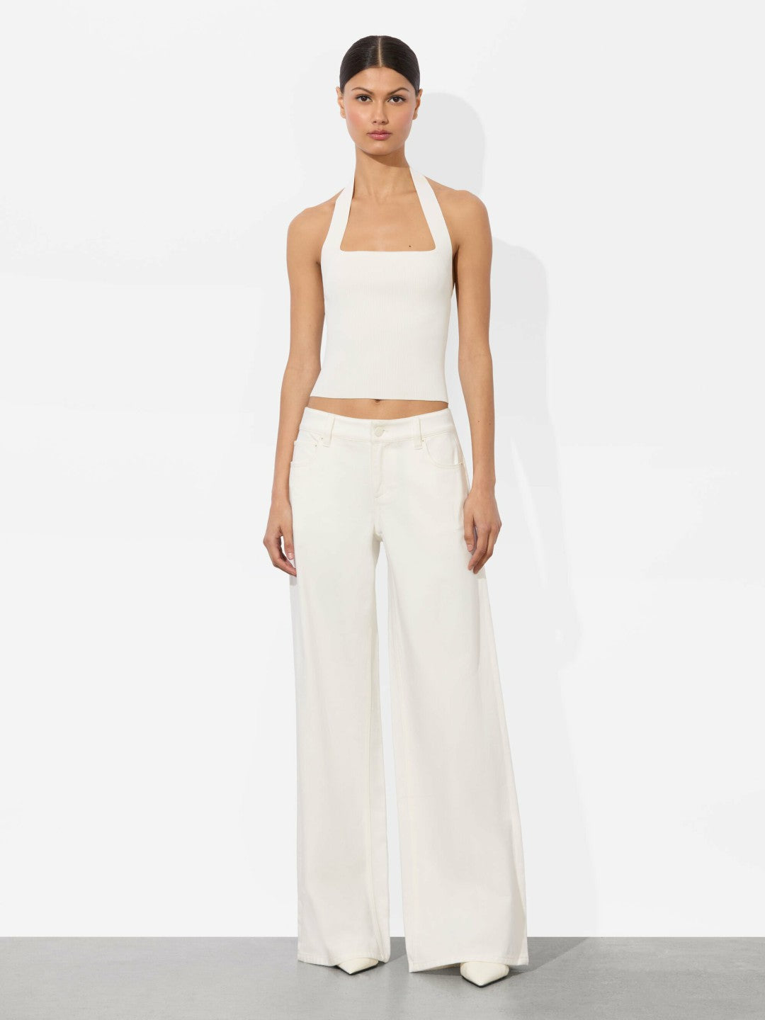 Celly Halter Tank In Soft White - Alice + Olivia Women