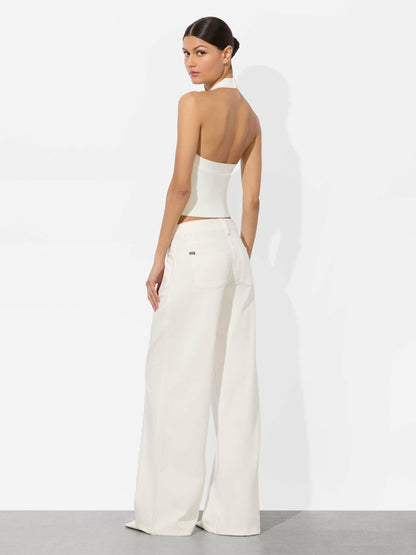 Celly Halter Tank In Soft White - Alice + Olivia Women