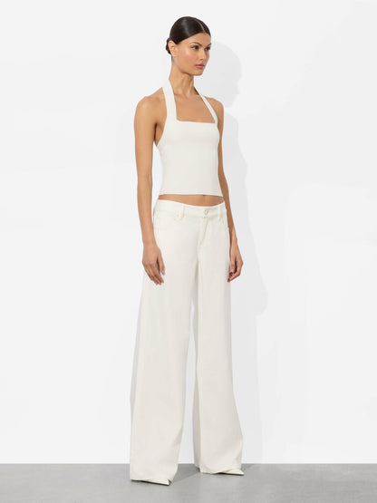 Celly Halter Tank In Soft White - Alice + Olivia Women