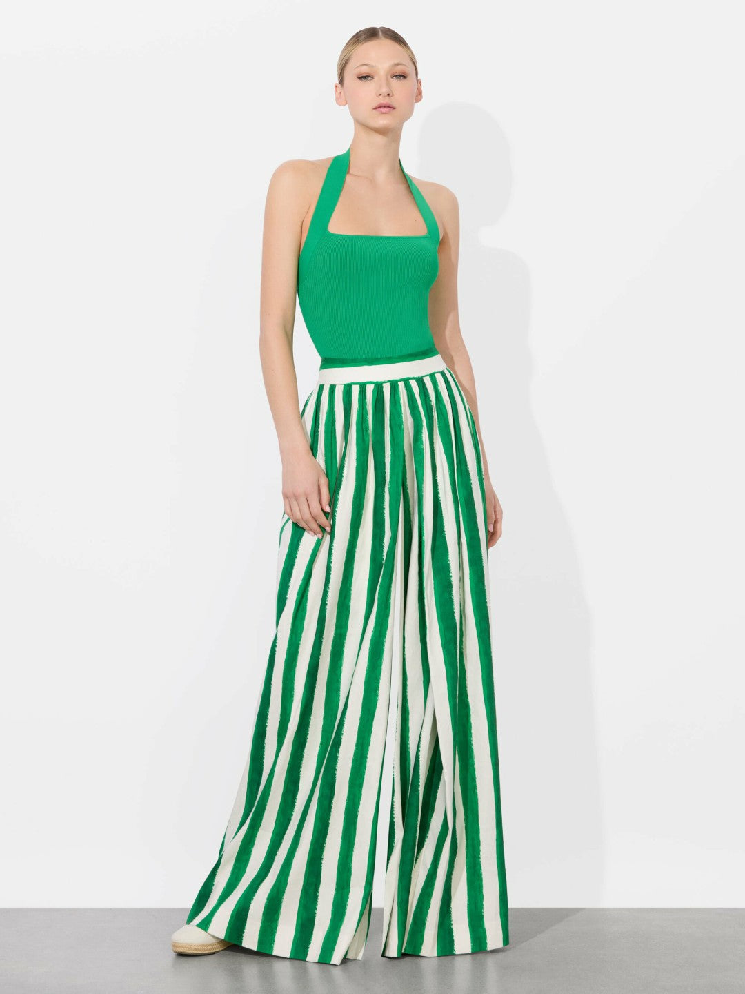 Celly Halter Tank In Light Emerald - Alice + Olivia Women