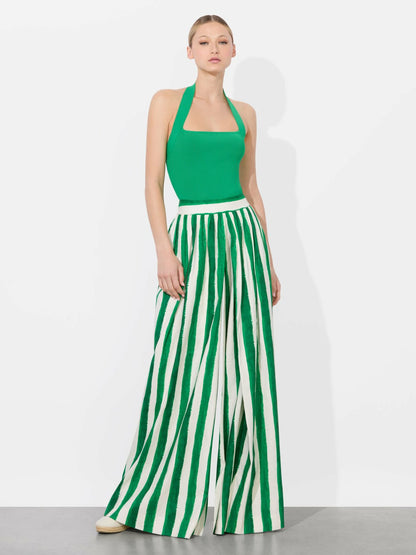 Celly Halter Tank In Light Emerald - Alice + Olivia Women