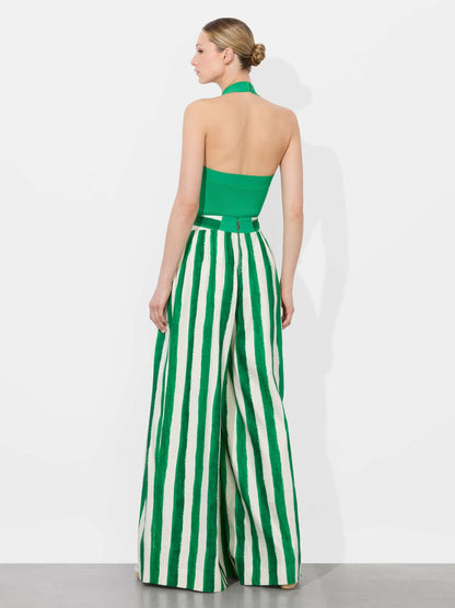 Celly Halter Tank In Light Emerald - Alice + Olivia Women