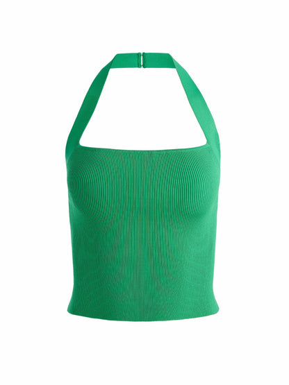 Celly Halter Tank In Light Emerald - Alice + Olivia Women
