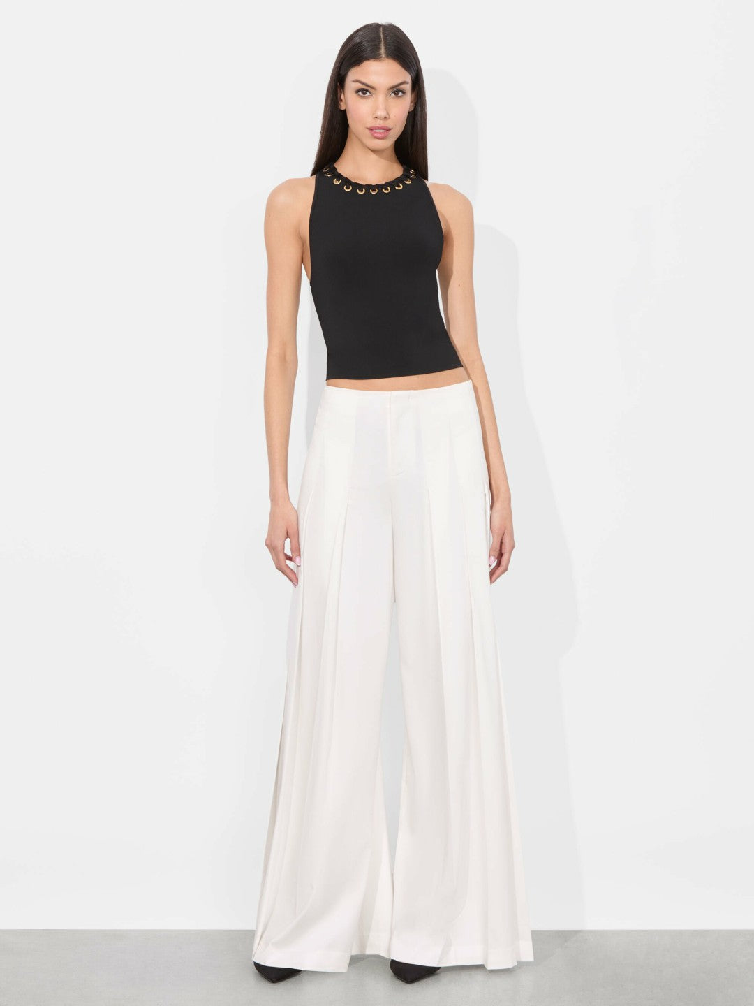 Heidi Grommet Tank In Black - Alice + Olivia Women