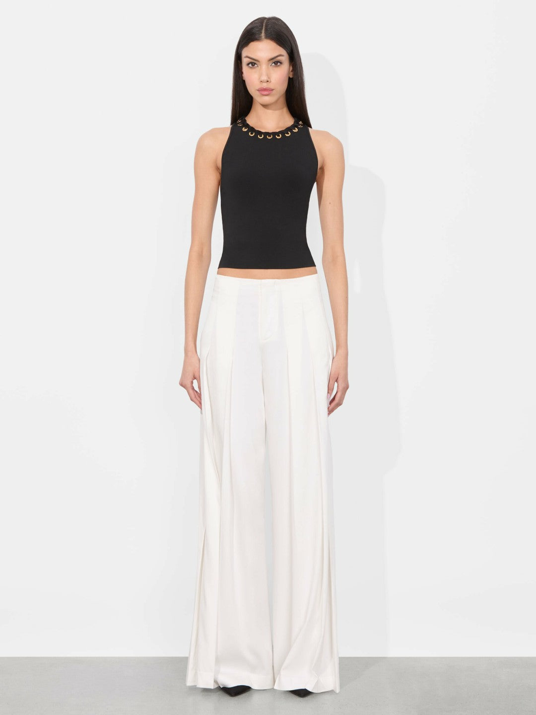 Heidi Grommet Tank In Black - Alice + Olivia Women