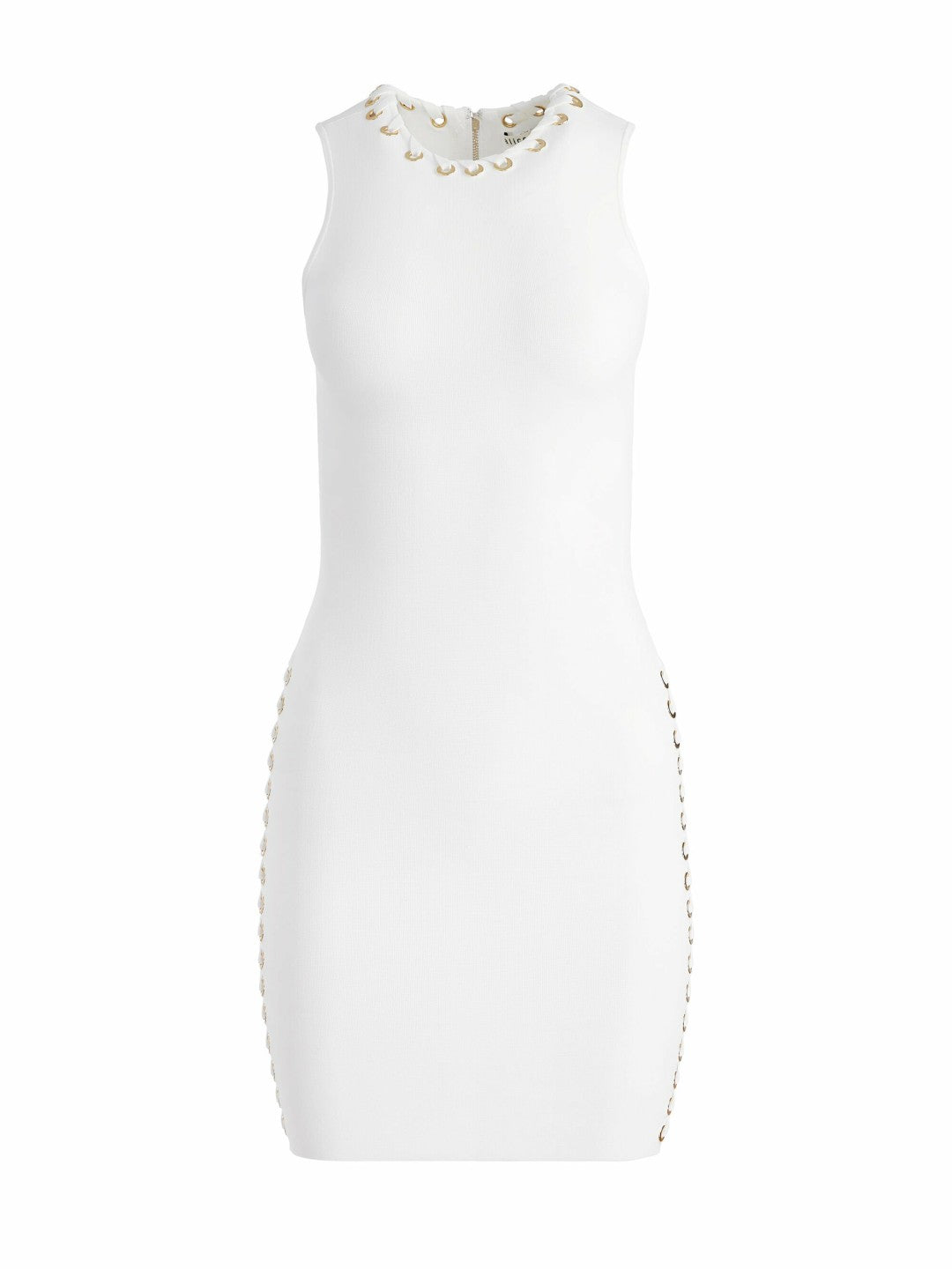 Kylin Grommet Mini Dress In Soft White - Alice + Olivia Women