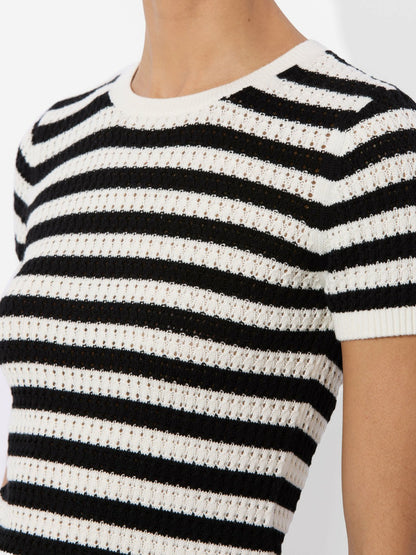 Ciara Pullover In Soft White/black - Alice + Olivia Women