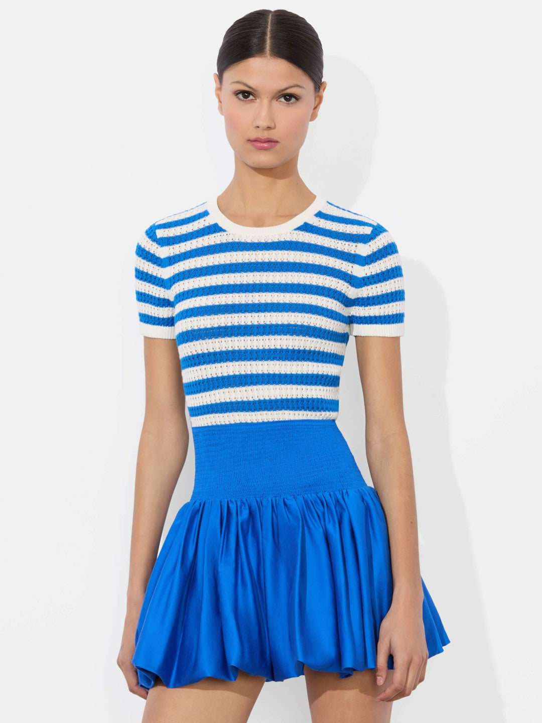 Ciara Pullover In Soft White/true Blue - Alice + Olivia Women