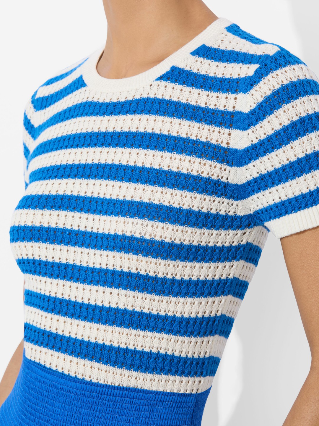 Ciara Pullover In Soft White/true Blue - Alice + Olivia Women