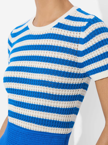Ciara Pullover In Soft White/true Blue - Alice + Olivia Women