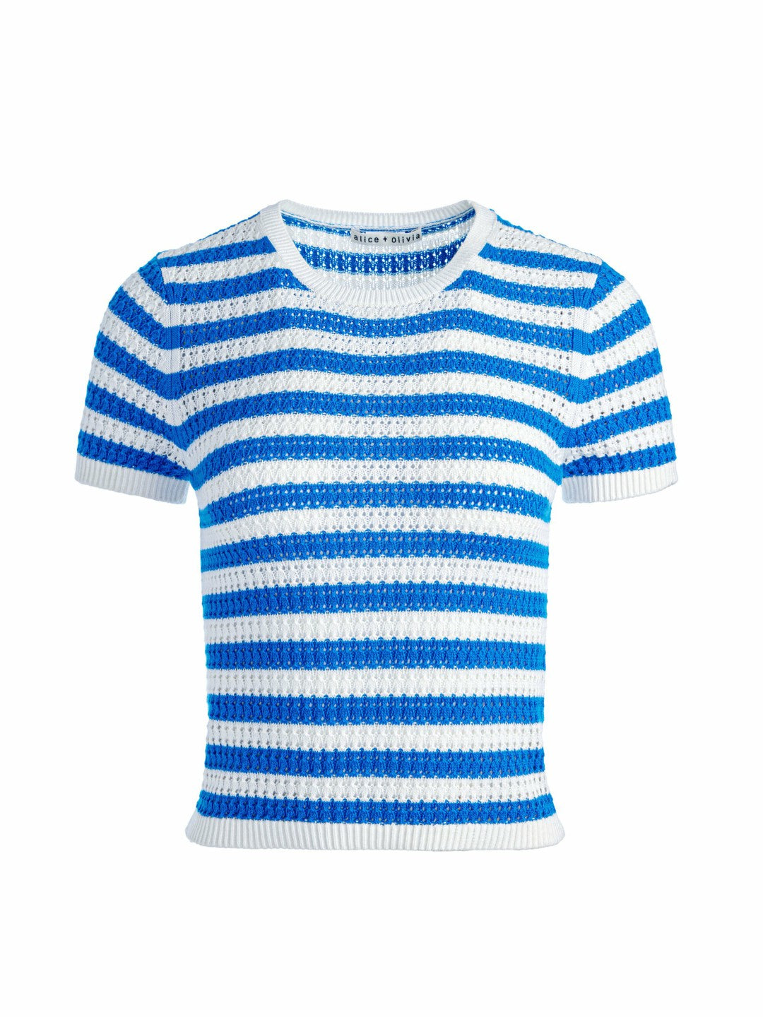 Ciara Pullover In Soft White/true Blue - Alice + Olivia Women