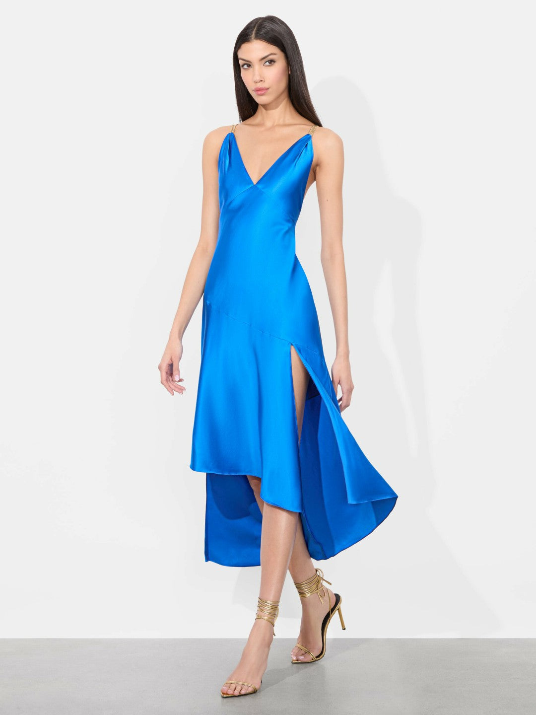 Savana Chain Strap Midi Dress In True Blue - Alice + Olivia Women