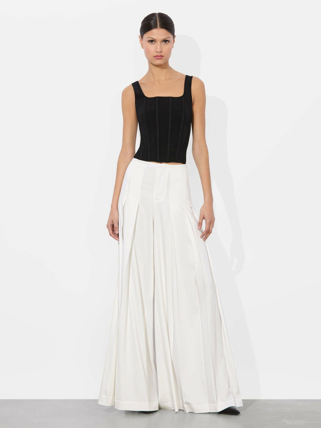Ainslie Wide Leg Pant In Off White - Alice + Olivia Women