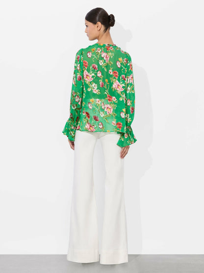 Moranne Blouse In Hamptons Floral Small - Alice + Olivia Women