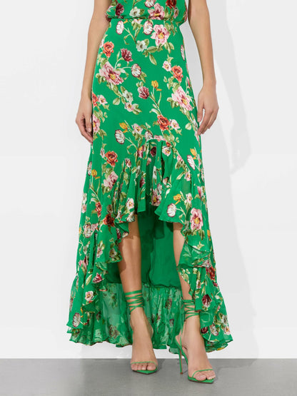 Soraya High Low Skirt In Hamptons Floral - Alice + Olivia Women