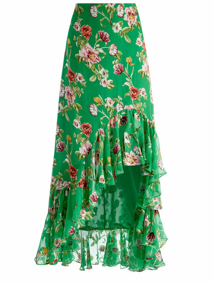 Soraya High Low Skirt In Hamptons Floral - Alice + Olivia Women