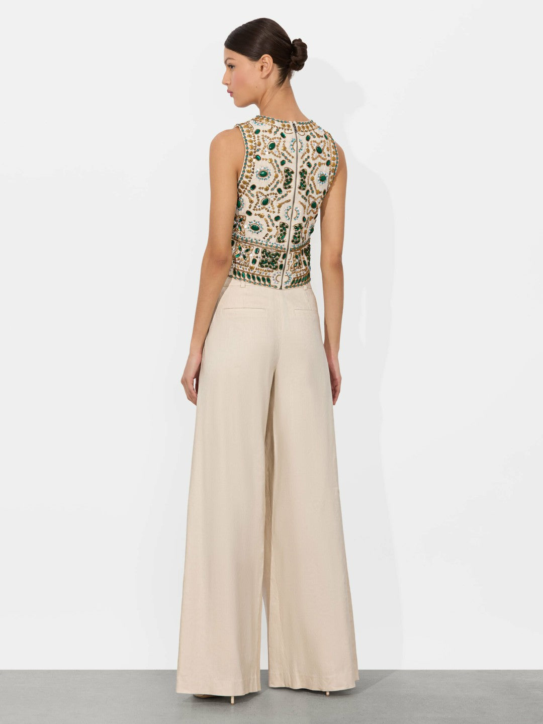 Amal Embellished Tank In Off White Multi - Alice + Olivia Women