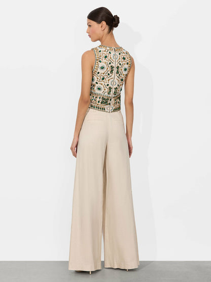 Amal Embellished Tank In Off White Multi - Alice + Olivia Women