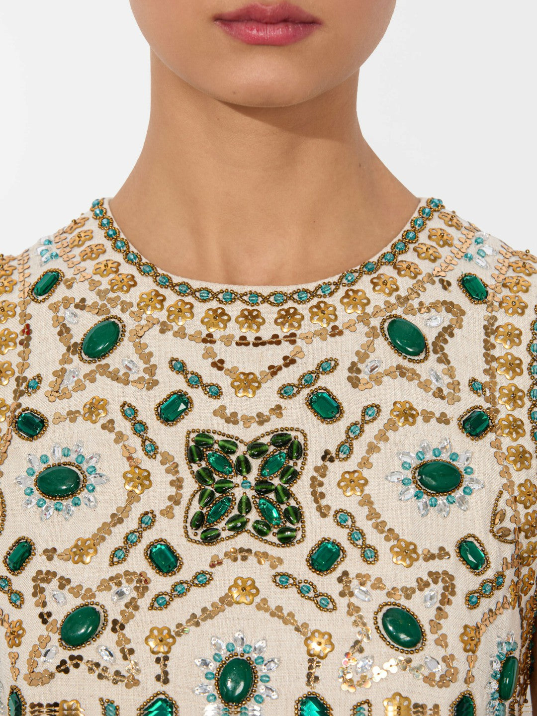 Amal Embellished Tank In Off White Multi - Alice + Olivia Women