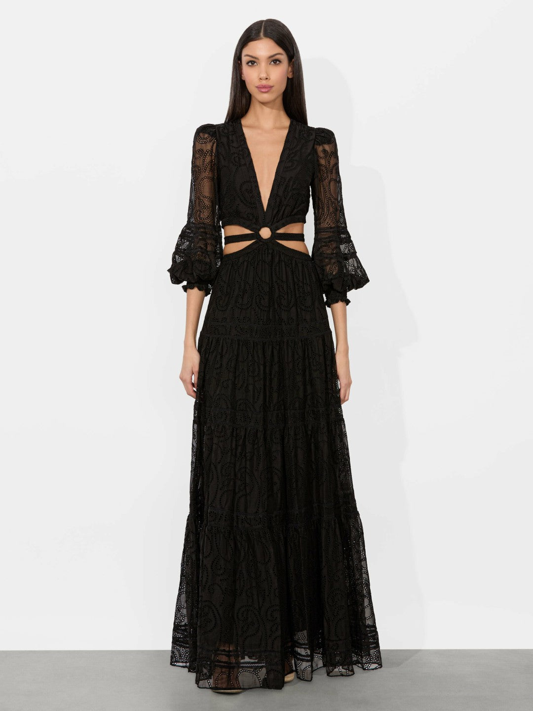 Patrica Tiered Dress In Black - Alice + Olivia Women