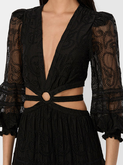 Patrica Tiered Dress In Black - Alice + Olivia Women