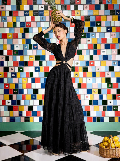 Patrica Tiered Dress In Black - Alice + Olivia Women