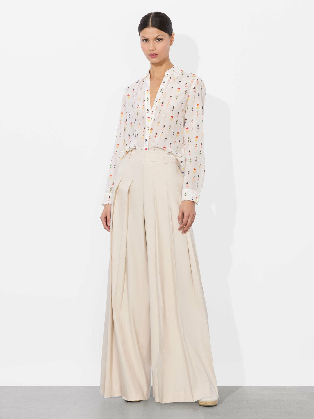 Eloise Button Down Blouse In Beach Club - Alice + Olivia Women