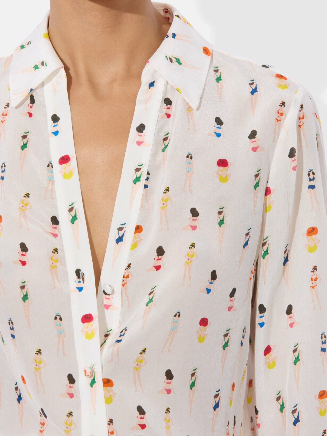 Eloise Button Down Blouse In Beach Club - Alice + Olivia Women