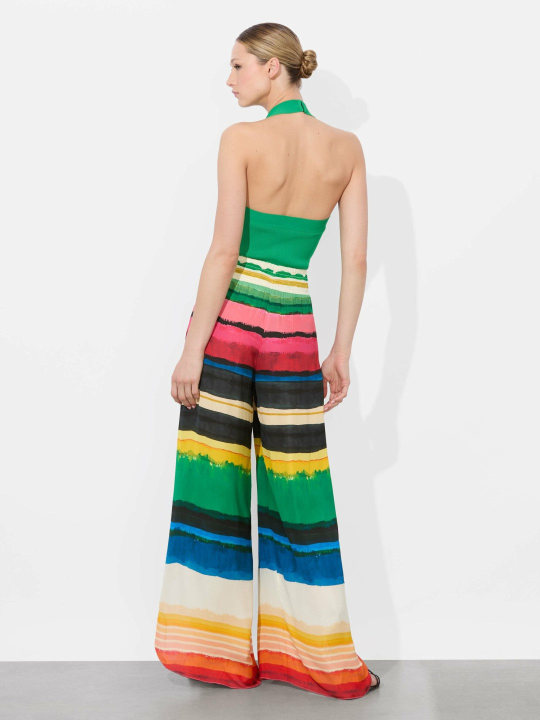 Larissa Open Pleat Pant In Rainbow Reef - Alice + Olivia Women