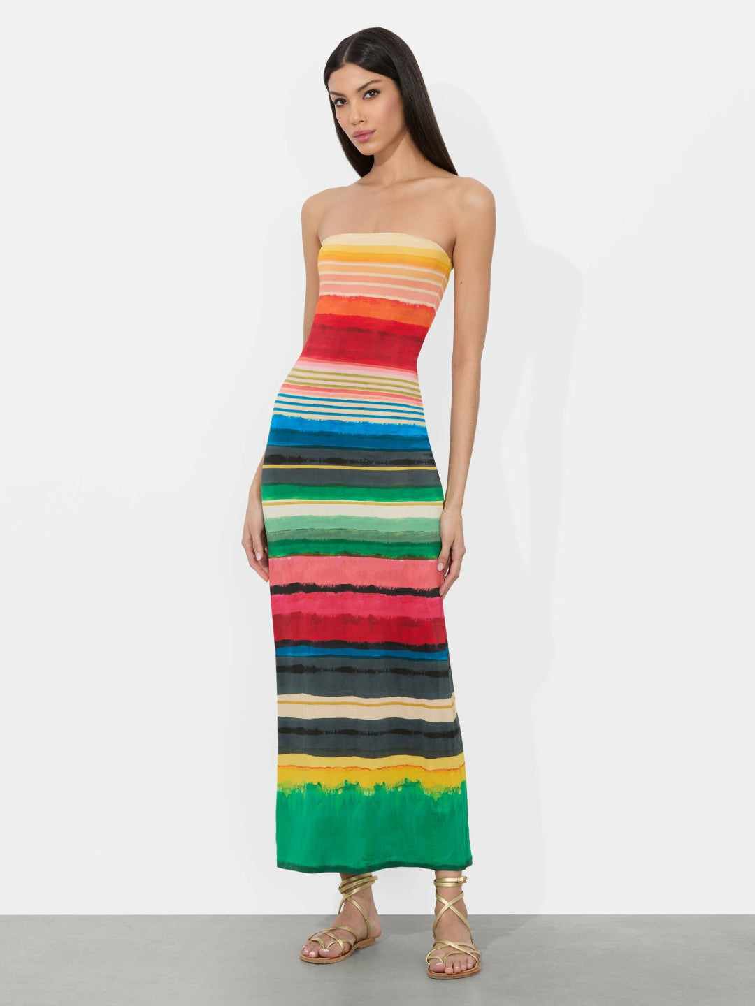 Delora Strapless Maxi Dress In Rainbow Reef - Alice + Olivia Women