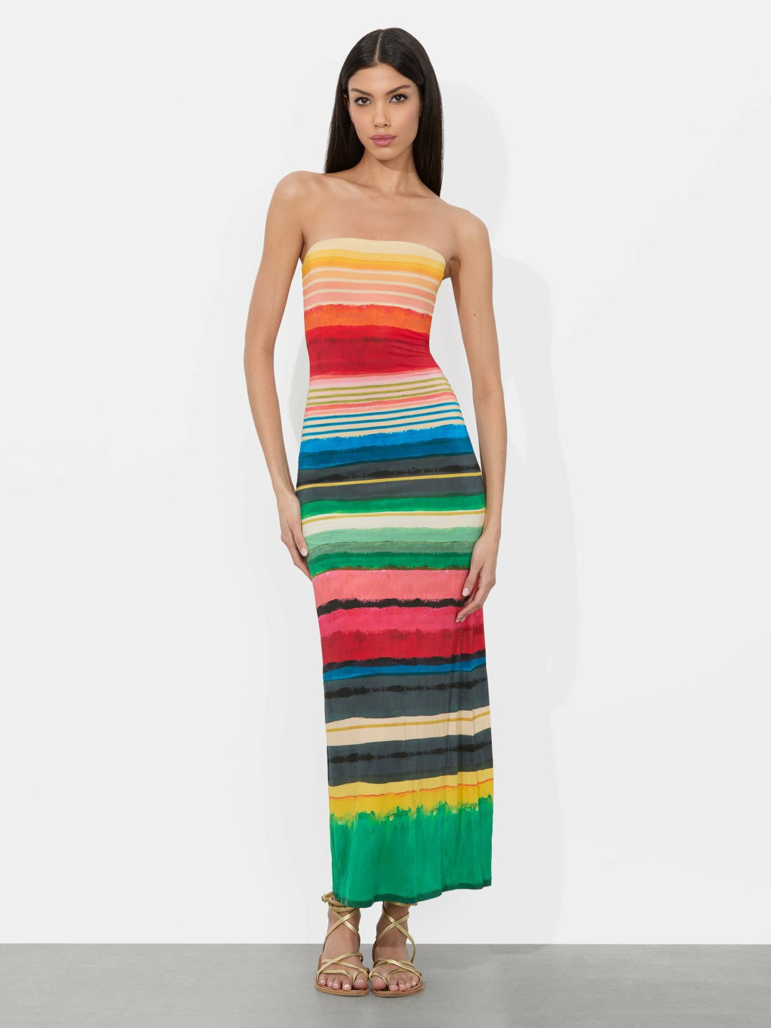Delora Strapless Maxi Dress In Rainbow Reef - Alice + Olivia Women