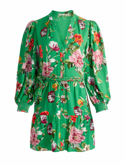 Antonette Mini Dress In Hamptons Floral Large - Alice + Olivia Women